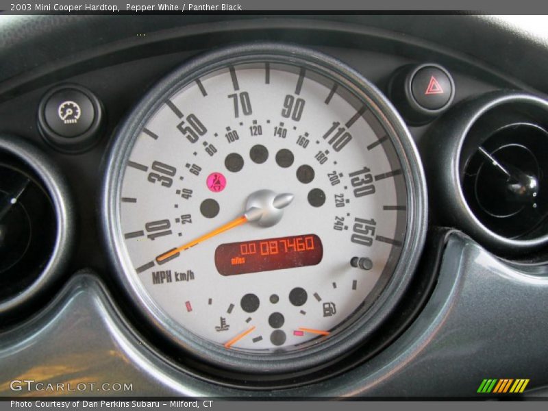 Pepper White / Panther Black 2003 Mini Cooper Hardtop