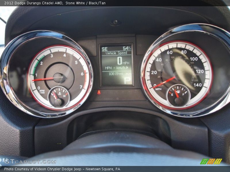 Stone White / Black/Tan 2012 Dodge Durango Citadel AWD