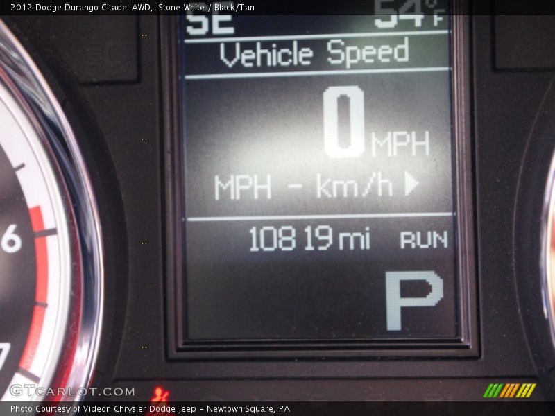 Stone White / Black/Tan 2012 Dodge Durango Citadel AWD