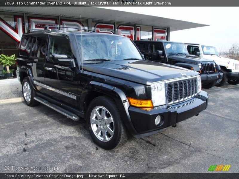 Brilliant Black Crystal Pearl / Dark Khaki/Light Graystone 2009 Jeep Commander Overland 4x4