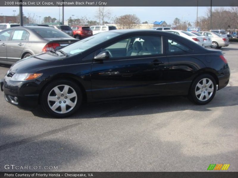 Nighthawk Black Pearl / Gray 2008 Honda Civic LX Coupe