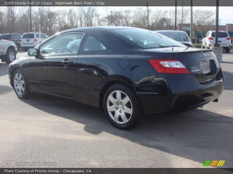 Nighthawk Black Pearl / Gray 2008 Honda Civic LX Coupe