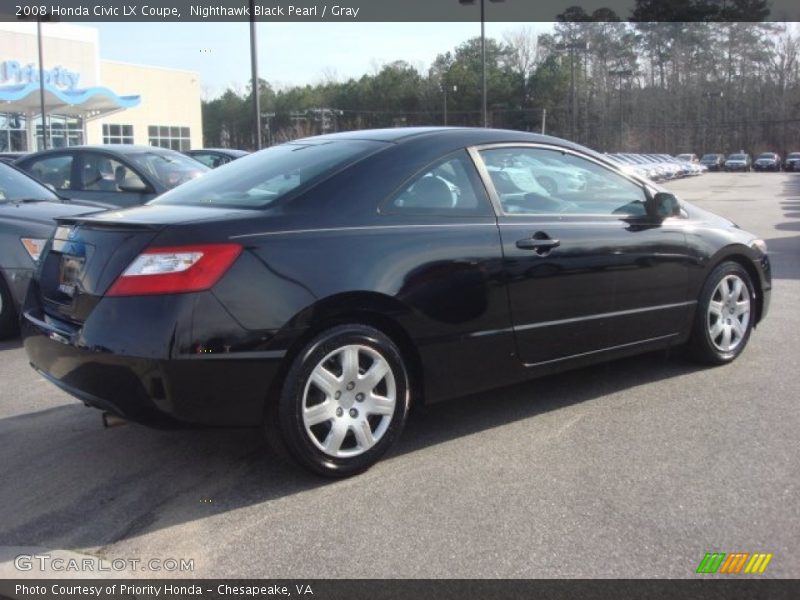 Nighthawk Black Pearl / Gray 2008 Honda Civic LX Coupe