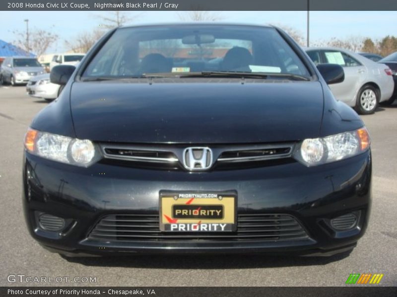 Nighthawk Black Pearl / Gray 2008 Honda Civic LX Coupe