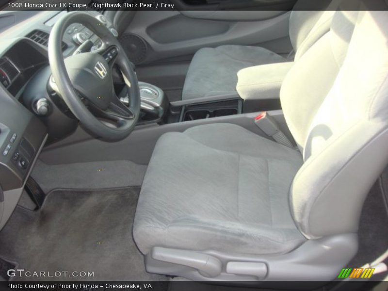 Nighthawk Black Pearl / Gray 2008 Honda Civic LX Coupe