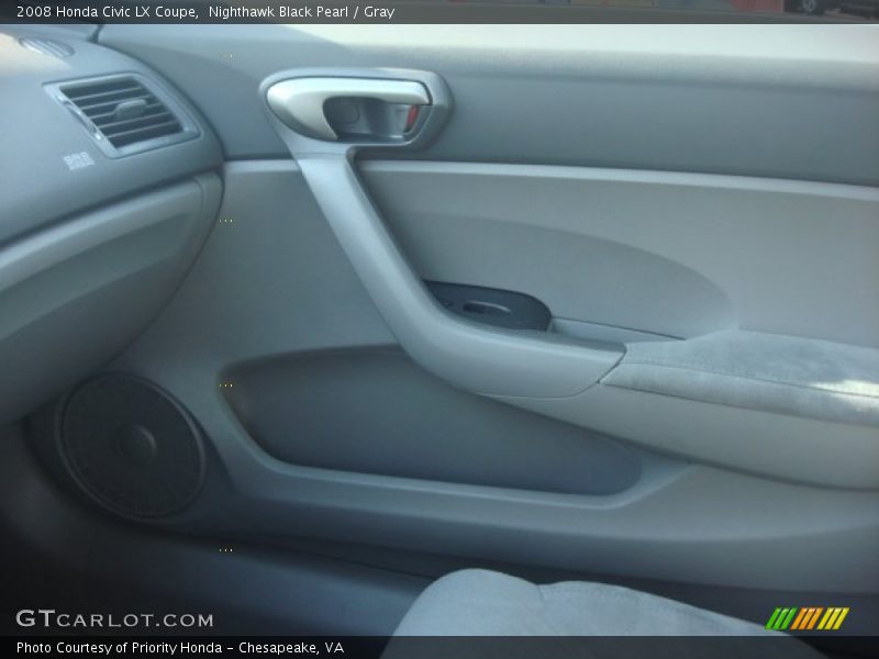 Nighthawk Black Pearl / Gray 2008 Honda Civic LX Coupe