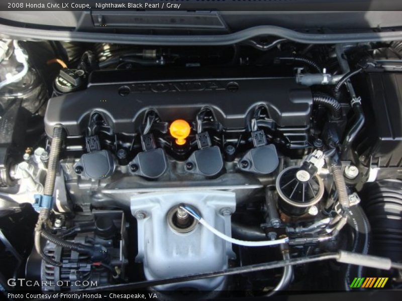 Nighthawk Black Pearl / Gray 2008 Honda Civic LX Coupe