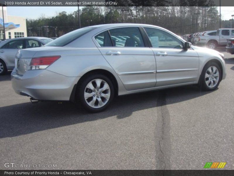 Alabaster Silver Metallic / Gray 2009 Honda Accord EX V6 Sedan