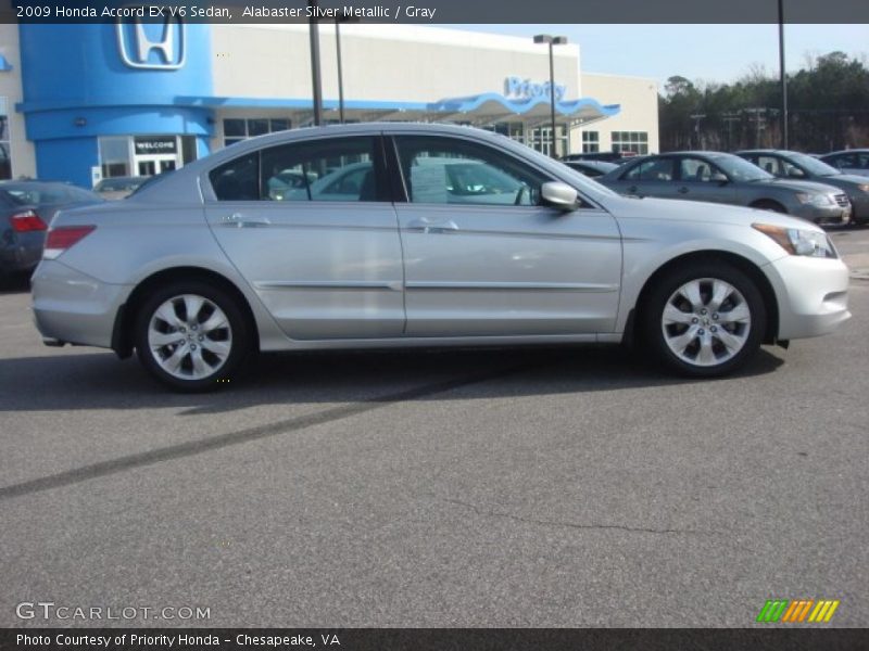 Alabaster Silver Metallic / Gray 2009 Honda Accord EX V6 Sedan