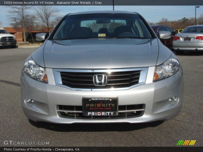 Alabaster Silver Metallic / Gray 2009 Honda Accord EX V6 Sedan