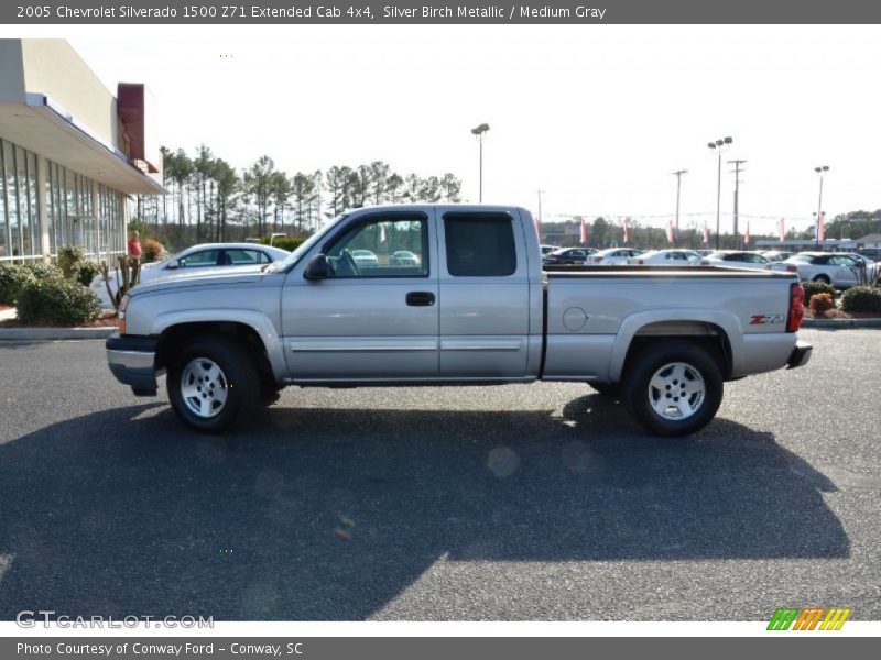Silver Birch Metallic / Medium Gray 2005 Chevrolet Silverado 1500 Z71 Extended Cab 4x4