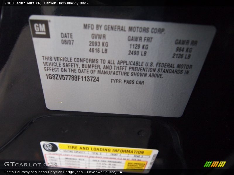 Carbon Flash Black / Black 2008 Saturn Aura XR