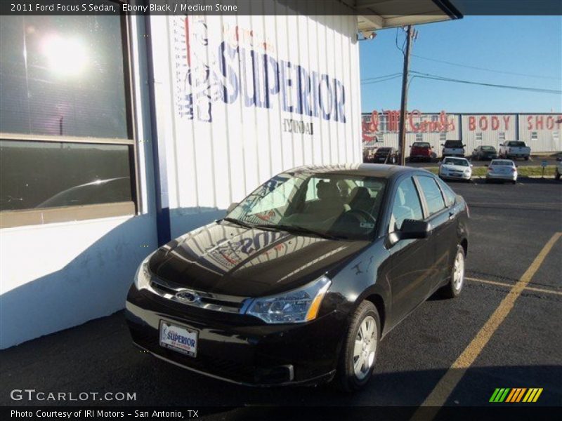 Ebony Black / Medium Stone 2011 Ford Focus S Sedan
