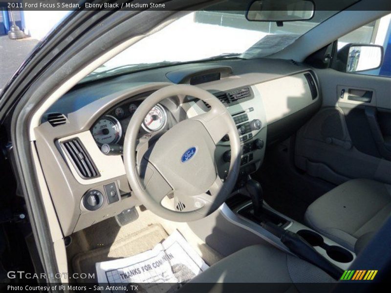 Ebony Black / Medium Stone 2011 Ford Focus S Sedan