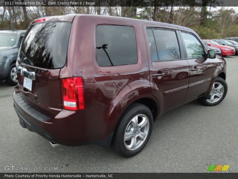 Dark Cherry Pearl II / Beige 2012 Honda Pilot EX-L