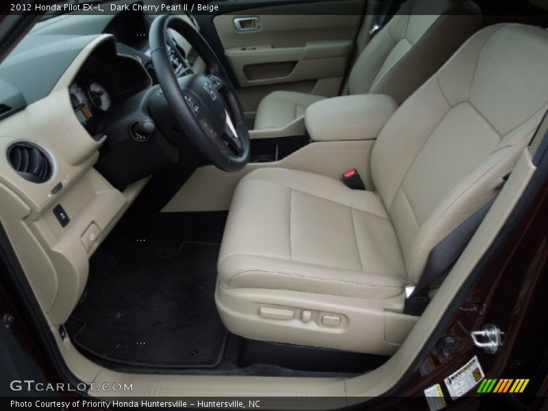 Dark Cherry Pearl II / Beige 2012 Honda Pilot EX-L