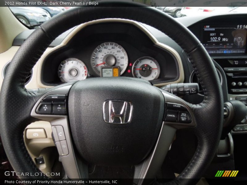 Dark Cherry Pearl II / Beige 2012 Honda Pilot EX-L