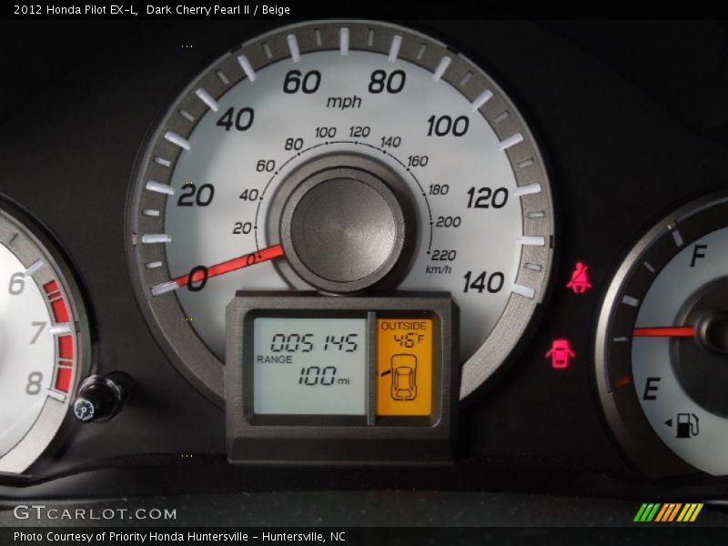 Dark Cherry Pearl II / Beige 2012 Honda Pilot EX-L