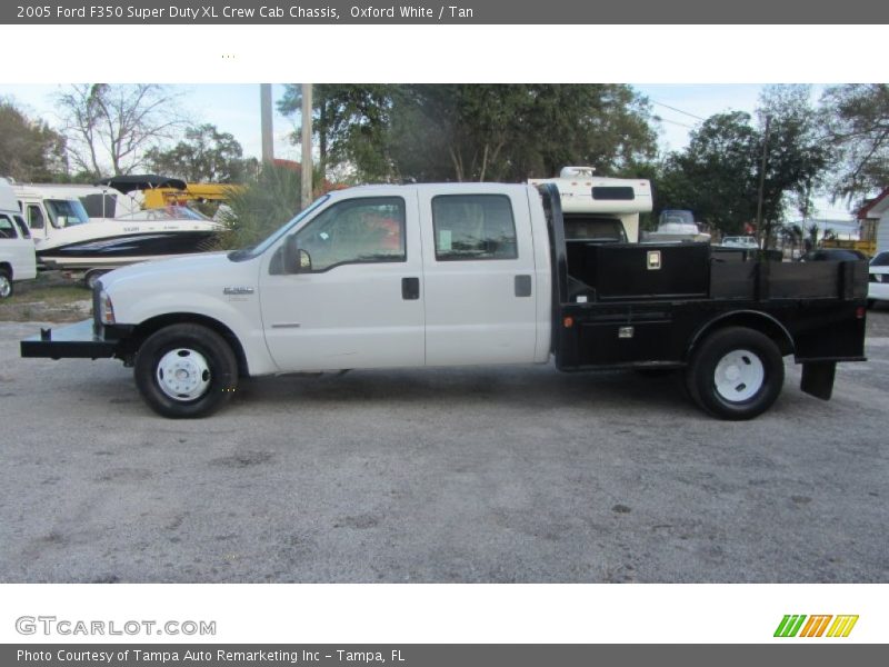 Oxford White / Tan 2005 Ford F350 Super Duty XL Crew Cab Chassis