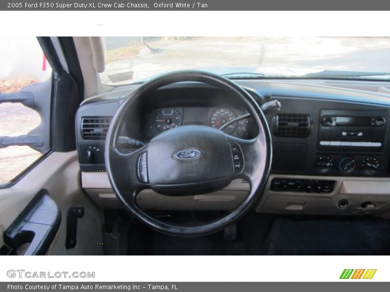 Oxford White / Tan 2005 Ford F350 Super Duty XL Crew Cab Chassis