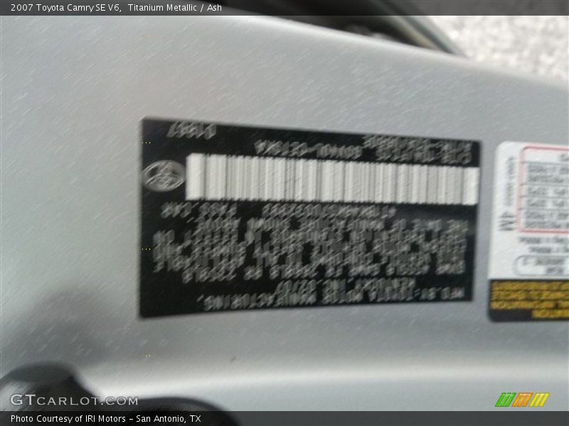 Titanium Metallic / Ash 2007 Toyota Camry SE V6