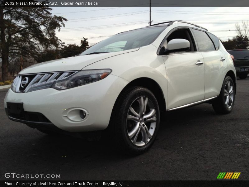 Glacier Pearl / Beige 2009 Nissan Murano LE AWD