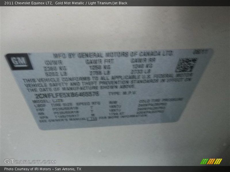 Gold Mist Metallic / Light Titanium/Jet Black 2011 Chevrolet Equinox LTZ