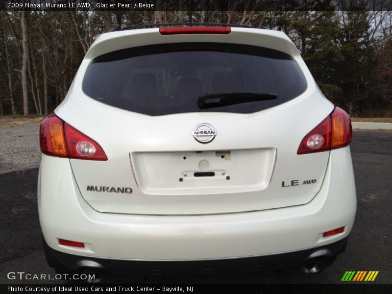 Glacier Pearl / Beige 2009 Nissan Murano LE AWD