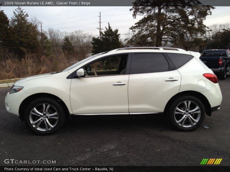 Glacier Pearl / Beige 2009 Nissan Murano LE AWD