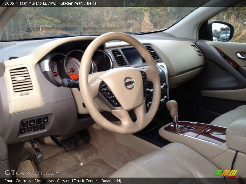 Glacier Pearl / Beige 2009 Nissan Murano LE AWD