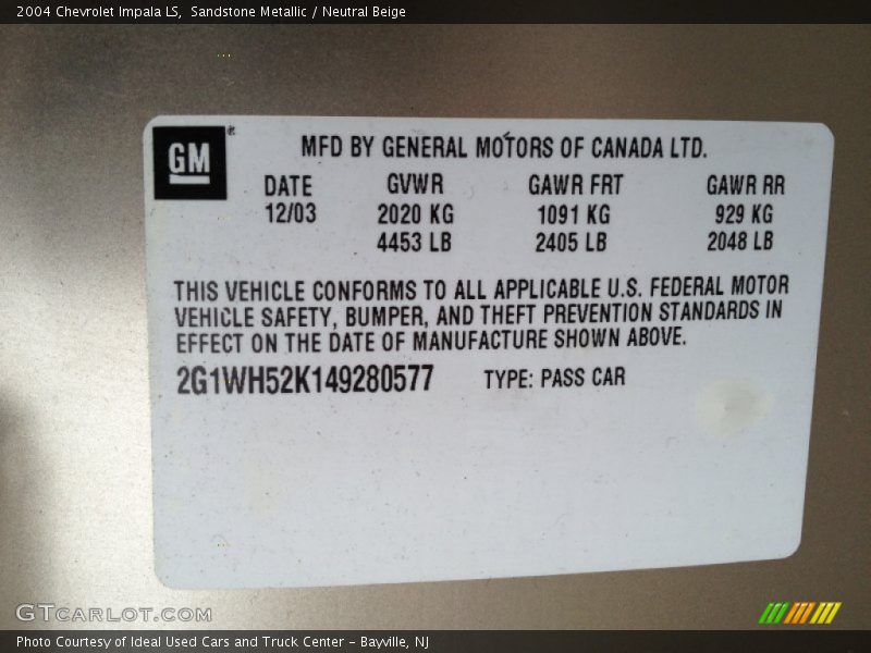 Sandstone Metallic / Neutral Beige 2004 Chevrolet Impala LS