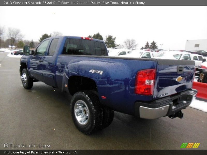 Blue Topaz Metallic / Ebony 2013 Chevrolet Silverado 3500HD LT Extended Cab 4x4 Dually