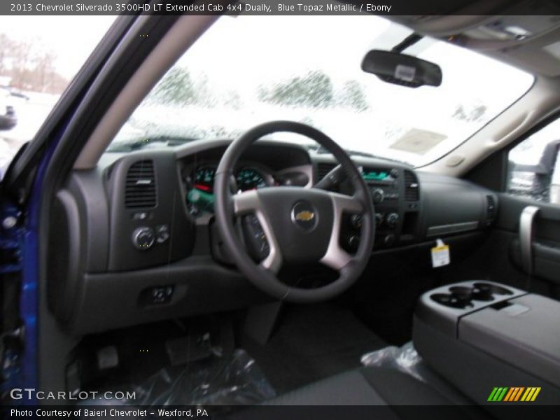 Blue Topaz Metallic / Ebony 2013 Chevrolet Silverado 3500HD LT Extended Cab 4x4 Dually