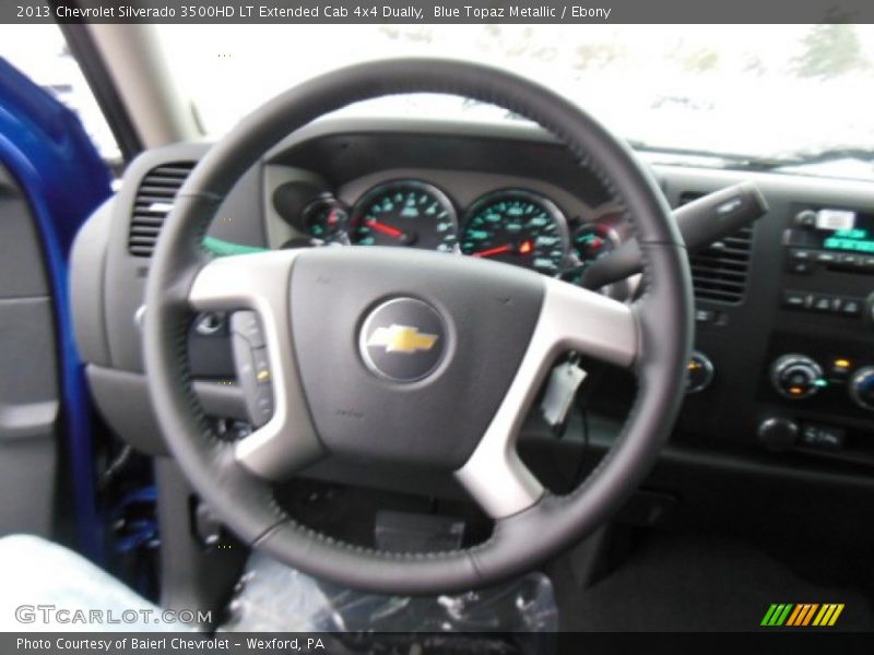 Blue Topaz Metallic / Ebony 2013 Chevrolet Silverado 3500HD LT Extended Cab 4x4 Dually