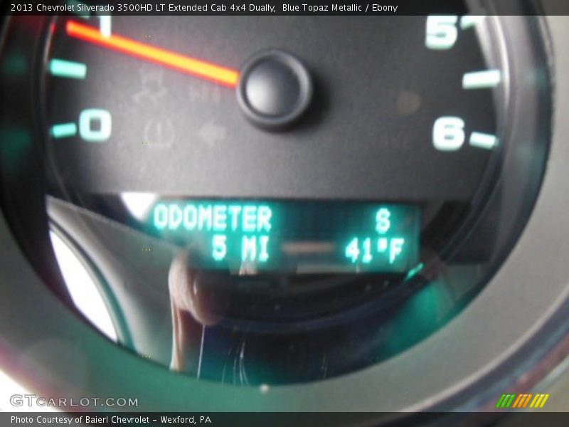 Blue Topaz Metallic / Ebony 2013 Chevrolet Silverado 3500HD LT Extended Cab 4x4 Dually