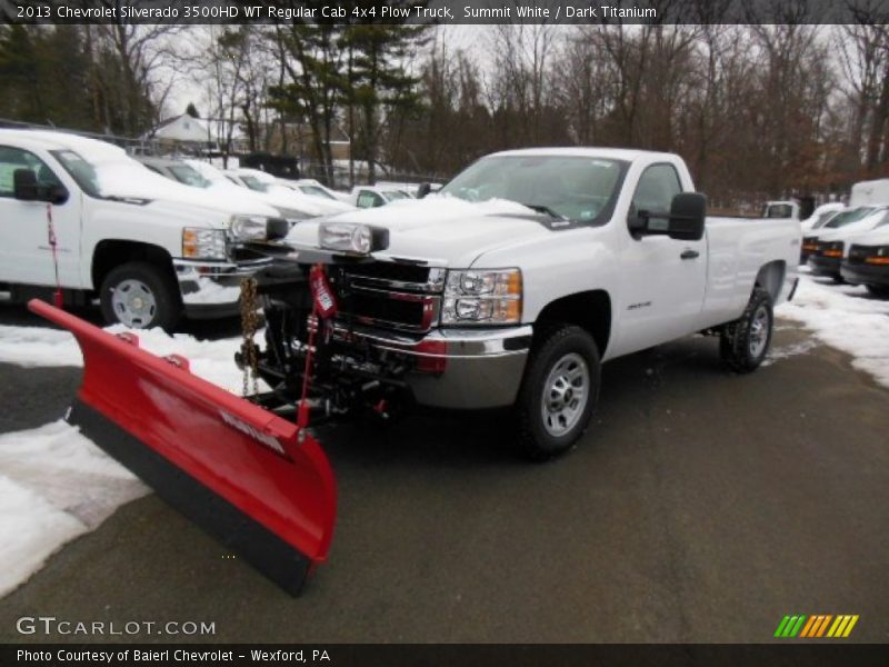 Summit White / Dark Titanium 2013 Chevrolet Silverado 3500HD WT Regular Cab 4x4 Plow Truck