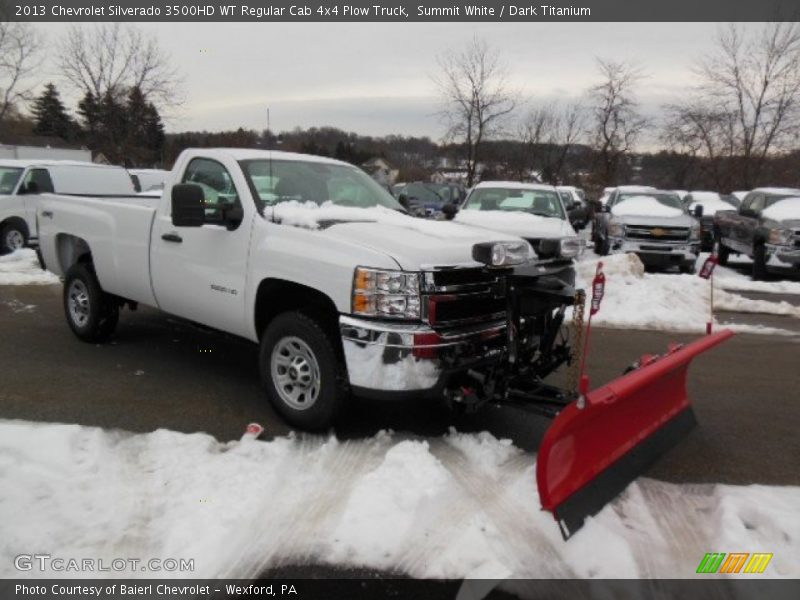 Summit White / Dark Titanium 2013 Chevrolet Silverado 3500HD WT Regular Cab 4x4 Plow Truck