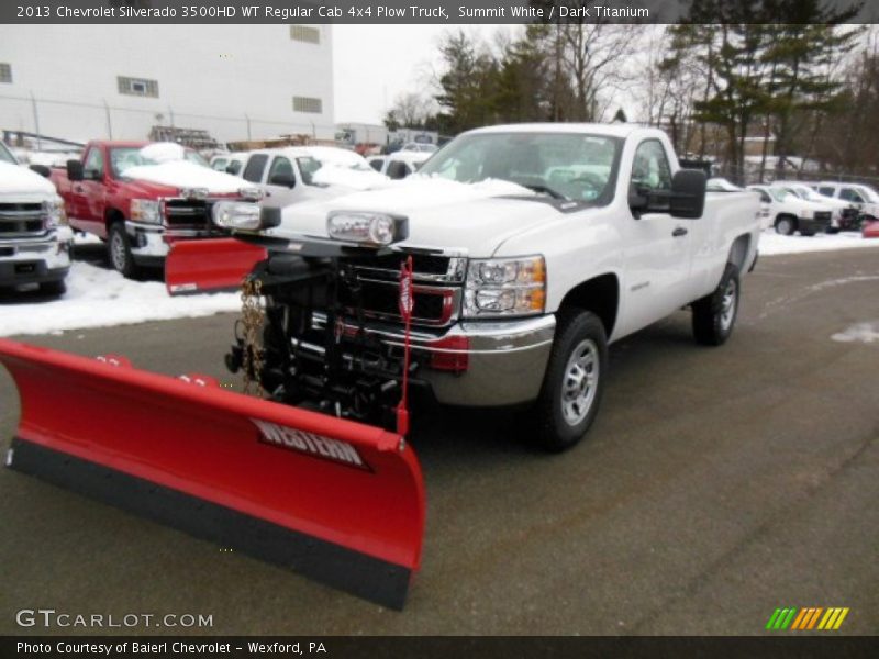Summit White / Dark Titanium 2013 Chevrolet Silverado 3500HD WT Regular Cab 4x4 Plow Truck