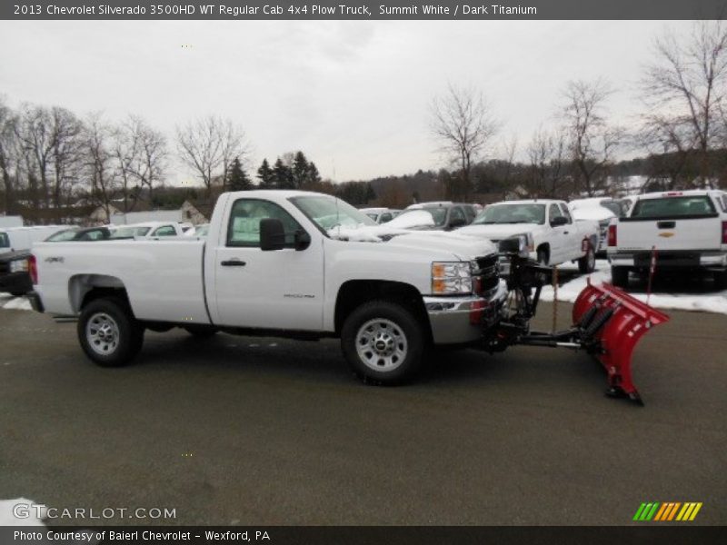 Summit White / Dark Titanium 2013 Chevrolet Silverado 3500HD WT Regular Cab 4x4 Plow Truck