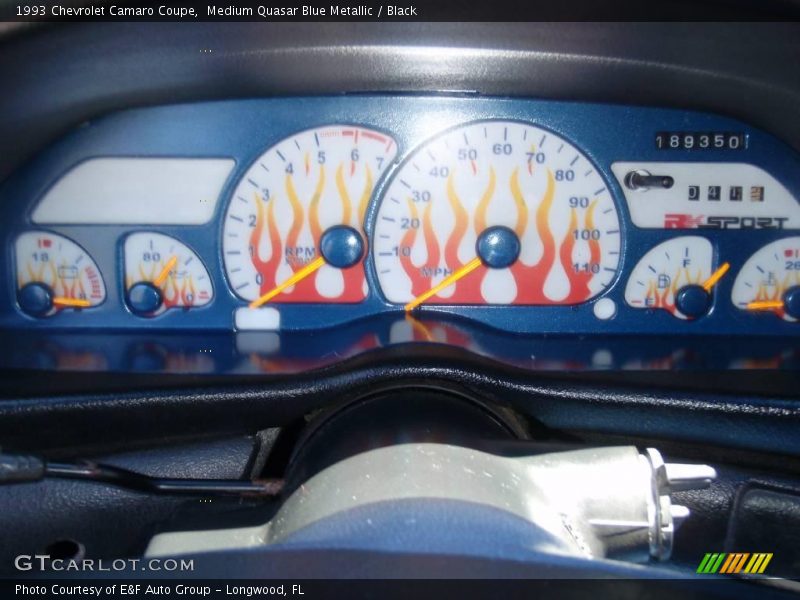 Medium Quasar Blue Metallic / Black 1993 Chevrolet Camaro Coupe