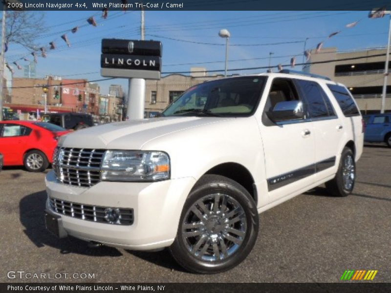 White Platinum Tri-Coat / Camel 2009 Lincoln Navigator 4x4