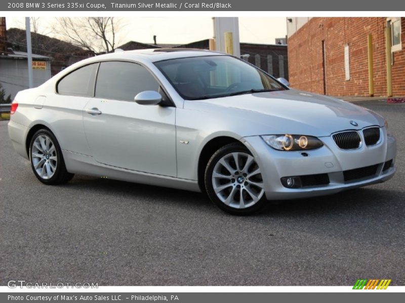 Titanium Silver Metallic / Coral Red/Black 2008 BMW 3 Series 335xi Coupe