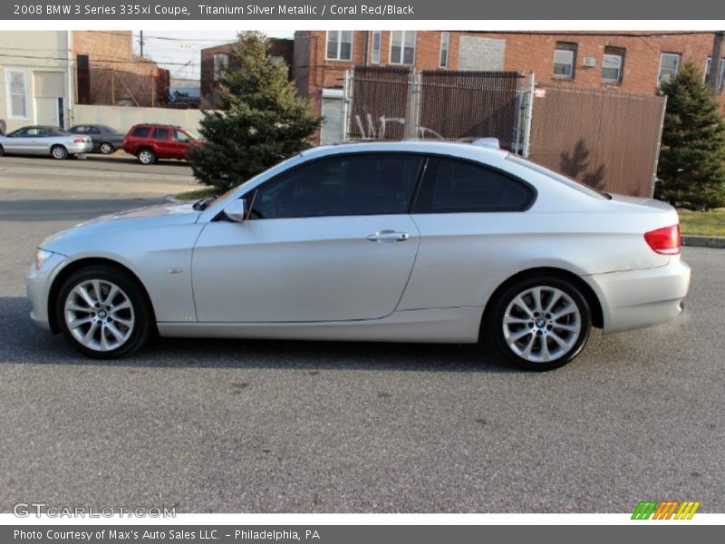 Titanium Silver Metallic / Coral Red/Black 2008 BMW 3 Series 335xi Coupe