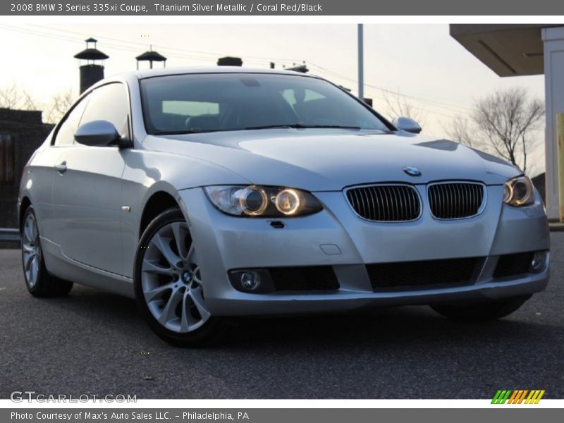 Titanium Silver Metallic / Coral Red/Black 2008 BMW 3 Series 335xi Coupe