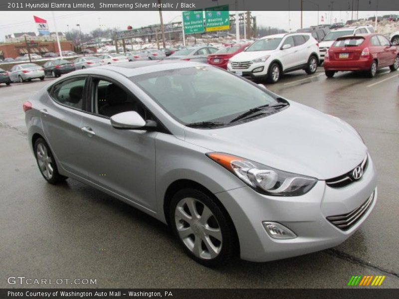 Shimmering Silver Metallic / Black 2011 Hyundai Elantra Limited