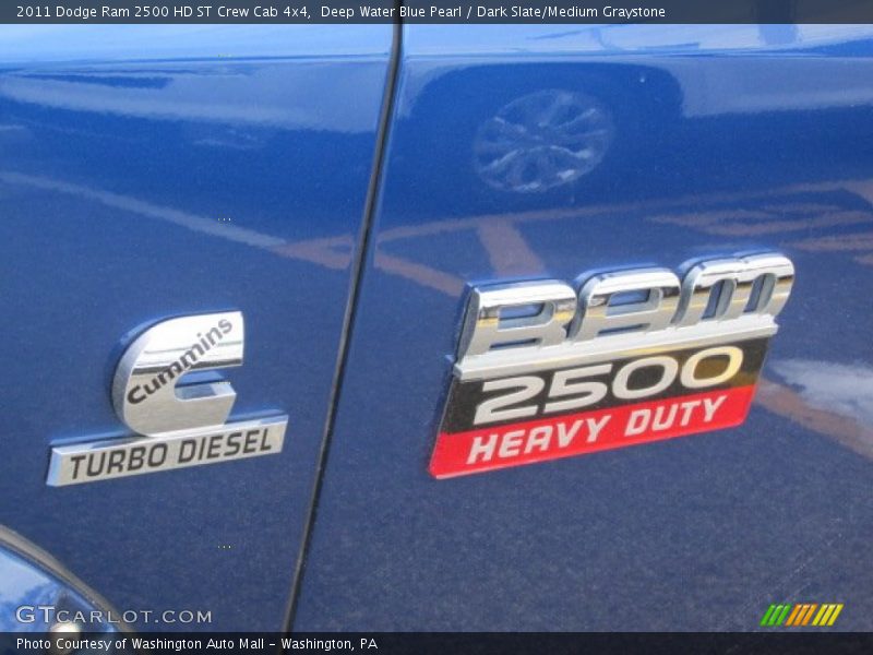 Deep Water Blue Pearl / Dark Slate/Medium Graystone 2011 Dodge Ram 2500 HD ST Crew Cab 4x4