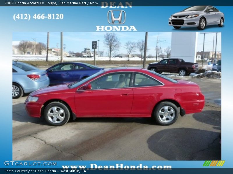 San Marino Red / Ivory 2002 Honda Accord EX Coupe