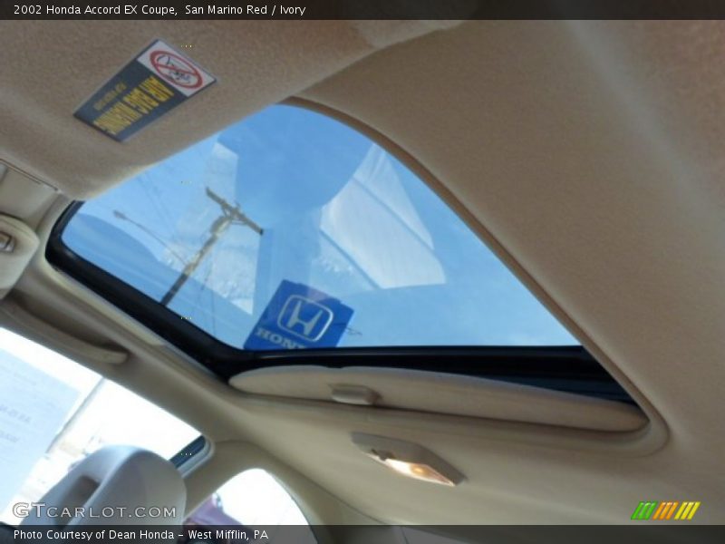 Sunroof of 2002 Accord EX Coupe