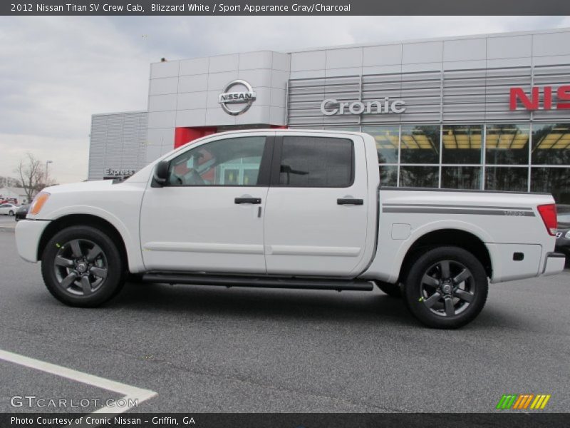 Blizzard White / Sport Apperance Gray/Charcoal 2012 Nissan Titan SV Crew Cab