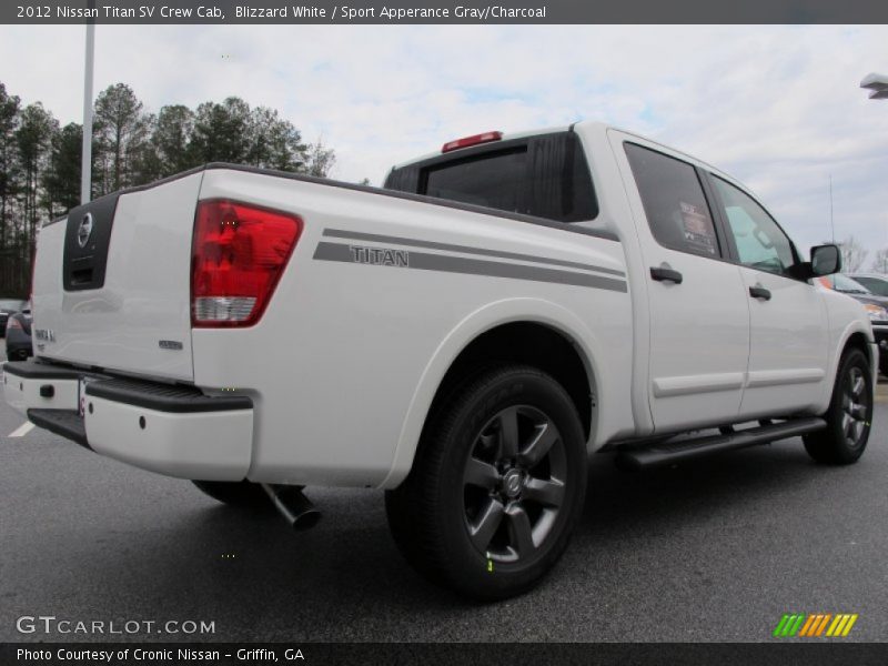 Blizzard White / Sport Apperance Gray/Charcoal 2012 Nissan Titan SV Crew Cab